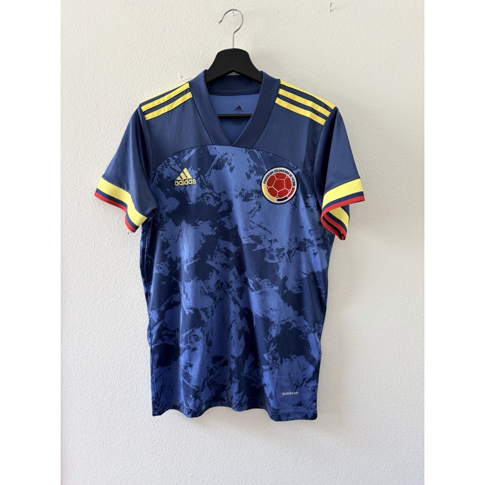 Adidas Colombia Away Soccer Jersey Men's Medium Blue Aeroready FCF National Team